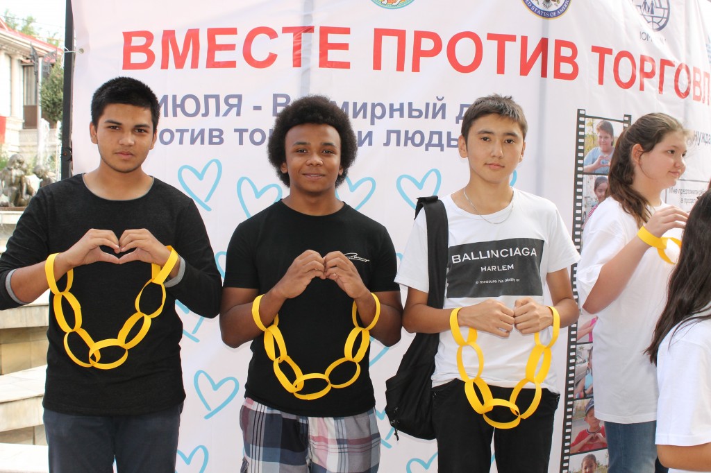 Students from Almaty on World Day against Trafficking