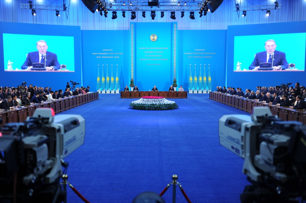 President of Kazakhstan Nursultan Nazarbayev gives his State of the Nation address Nov. 30.