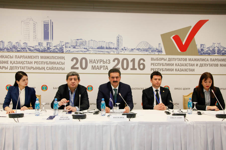 Members of the election observation mission of the Parliamentary Assembly of the Turkic-speaking Countries (TurkPA) 