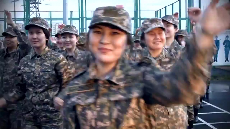 Female University Cadets Dance for Their Military Counterparts for May 7