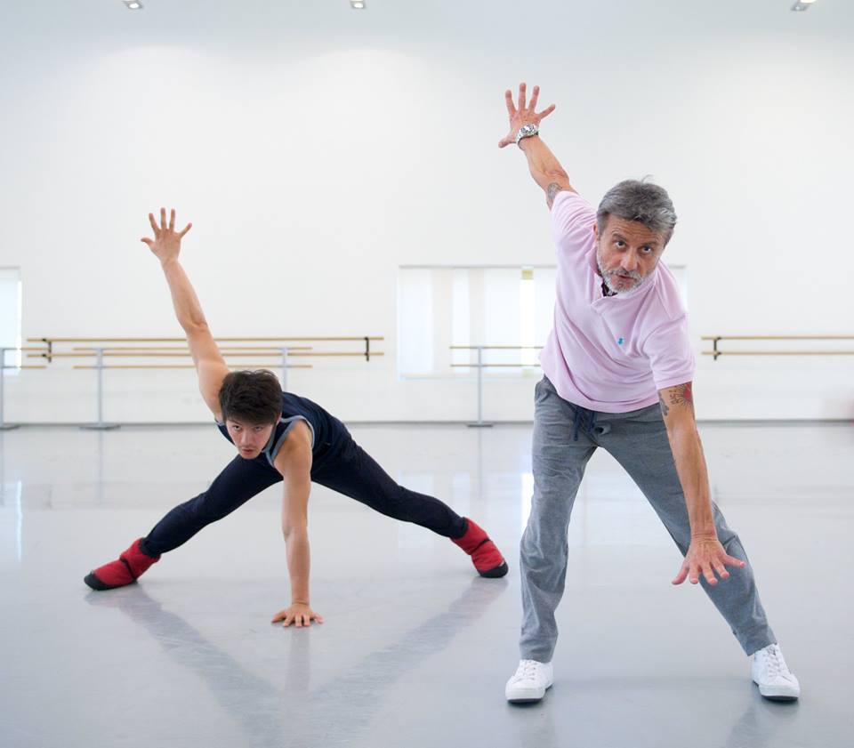 Bakhtiyar Adamzhan (L) and ballet master Luigi Bonino.  Photo credit: Karla Nur