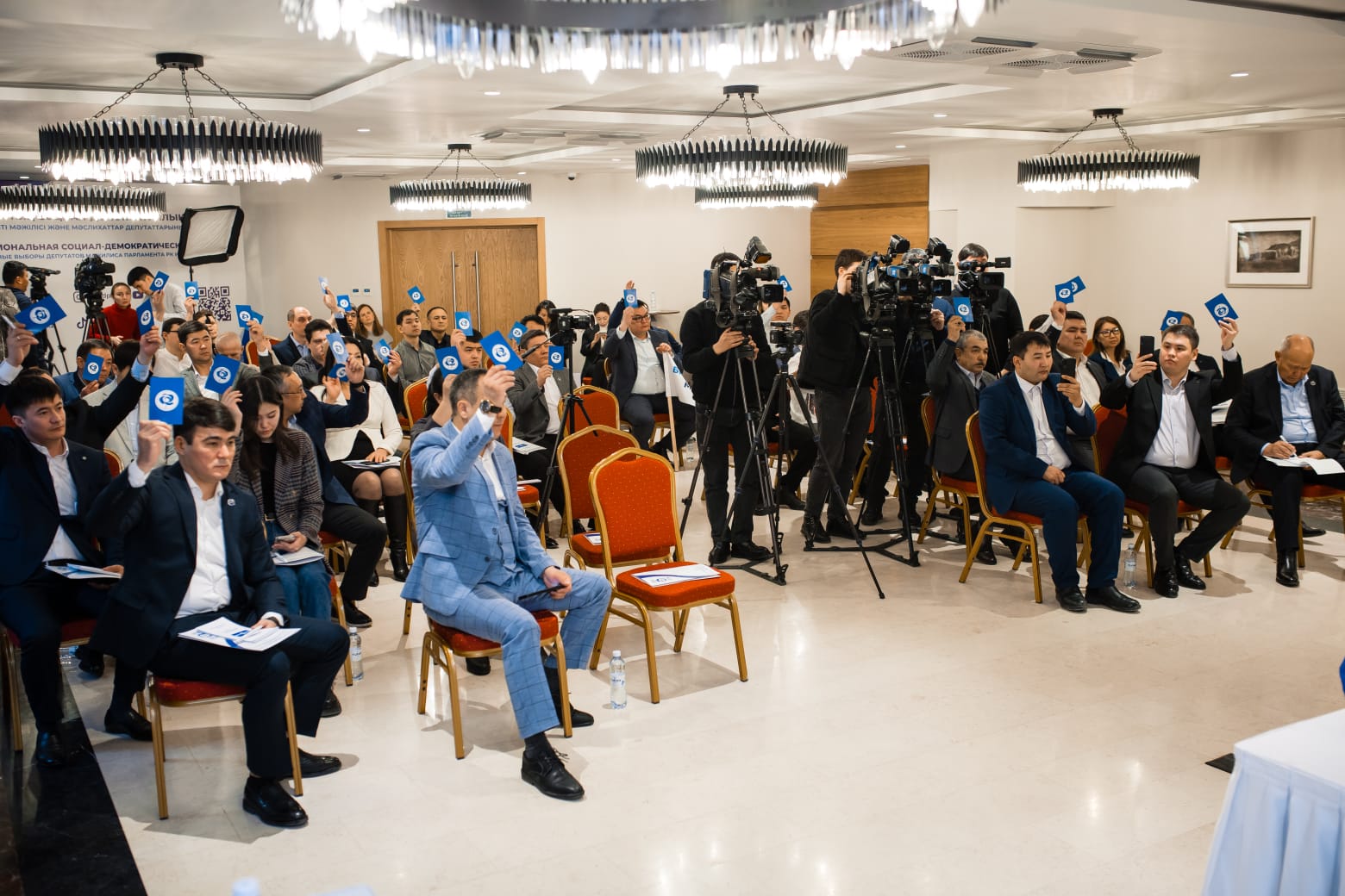 Съезд Национальной социал-демократической партии собрал 46 делегатов со всех регионов Казахстана. Фото: страница Национальной социал-демократической партии в Facebook.