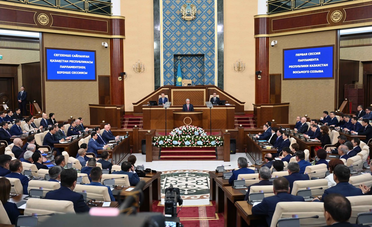 Президент Касым-Жомарт Токаев на открытии первой сессии парламента РК восьмого созыва 29 марта.