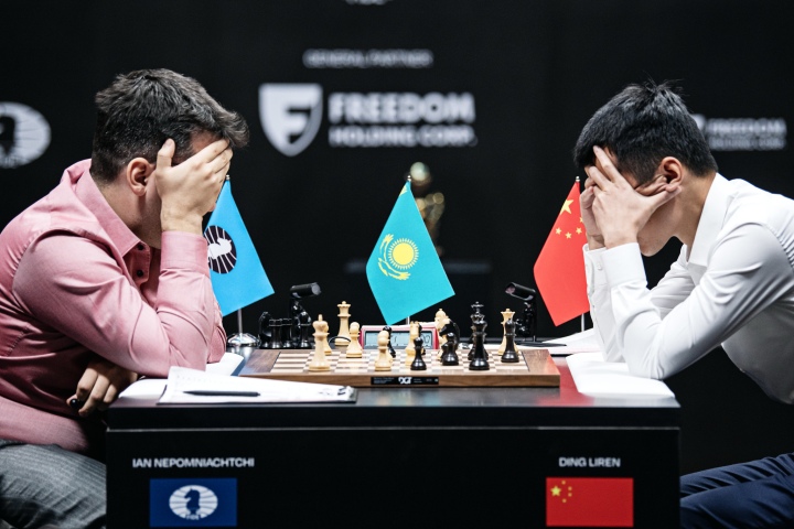 Ian Nepomniachtchi and Ding Liren draw Game 9 of the 2023 World