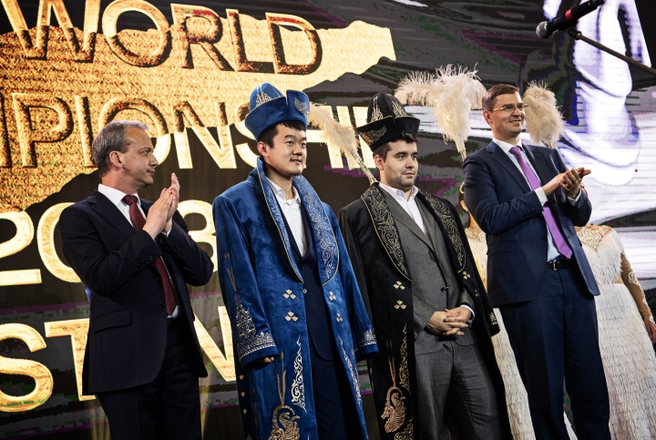 Astana, Kazakhstan. 30th Apr, 2023. China's Ding Liren (L) and Russia's Ian  Nepomniachtchi compete during their tiebreaker of FIDE World Chess  Championship in Astana, Kazakhstan, April 30, 2023. Credit: Kalizhan  Ospanov/Xinhua/Alamy Live