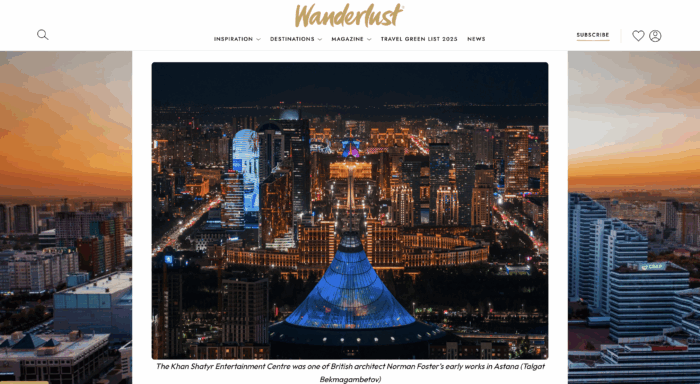 Astana’s Blend of Modernity and Heritage Featured in UK Travel Magazine
